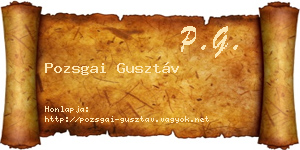 Pozsgai Gusztáv névjegykártya